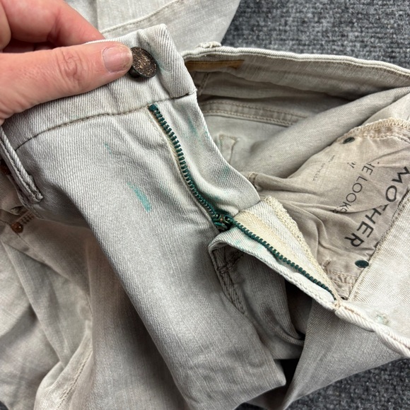 MOTHER Women’s Denim The Looker Pop! light Grey/Cream Skinny Jeans size: 27 - Picture 7 of 9